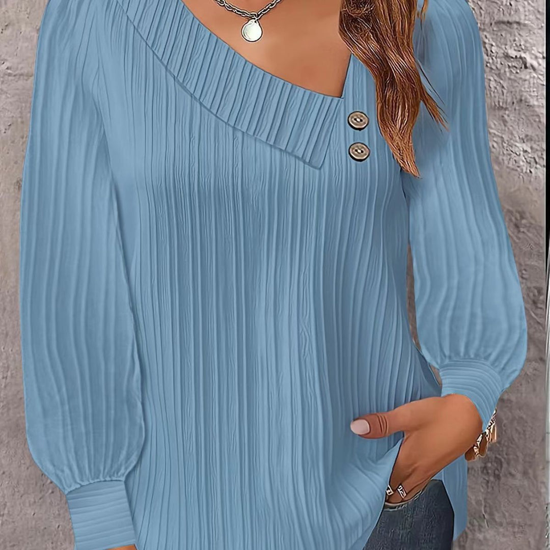 Ladies Elegant and Modern Top with Asymmetrical Neckline Lune London