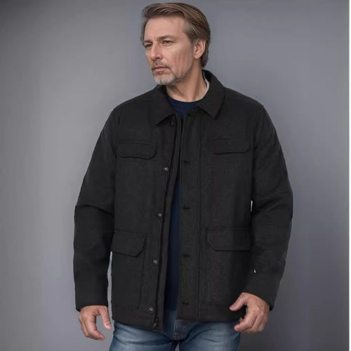 Wool jacket for men with functional pockets and modern cut Amarae