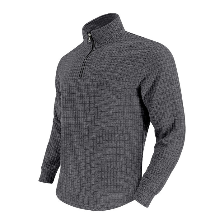 Men's midlayer pullover with high collar and textured design Lune London