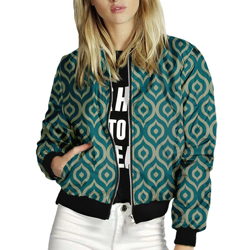 Trendy bomber jacket for ladies with colorful mandala pattern Lune London