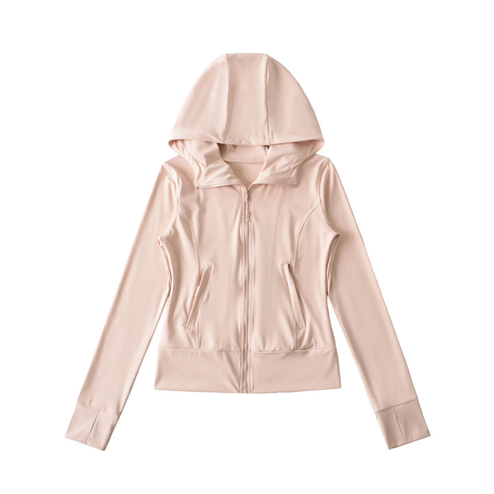 Women's Hooded Sports Jacket with Full Zip, Tailored Fit, and Integrated Zipper Pockets Amarae