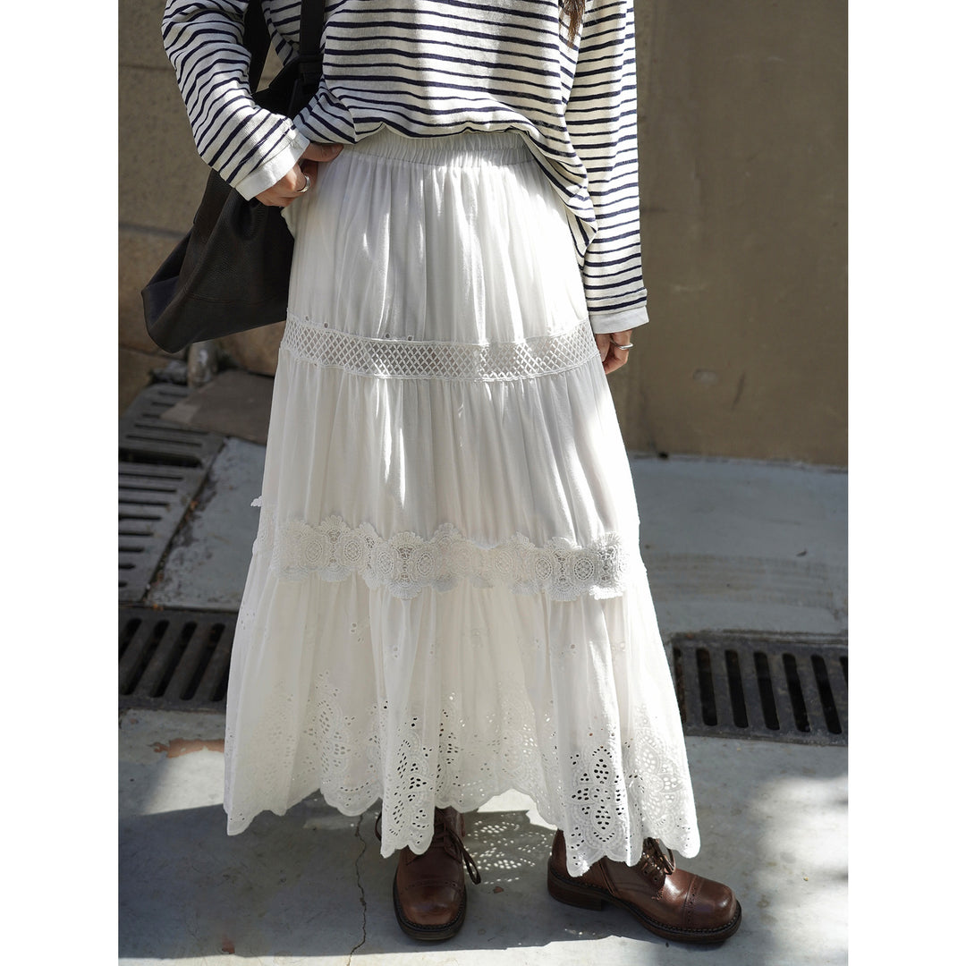 Women's Maritime Stripe Long Sleeve Shirt made of Linen-Cotton Mix Amarae