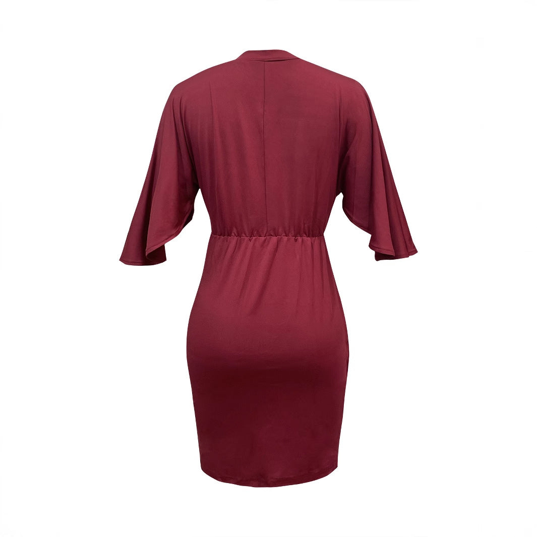 Lune London Women’s Bodycon Dress with Innovative Cut and Flowy Sleeves