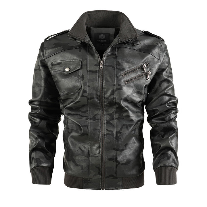 Modern camouflaged leather jacket for men Lune London