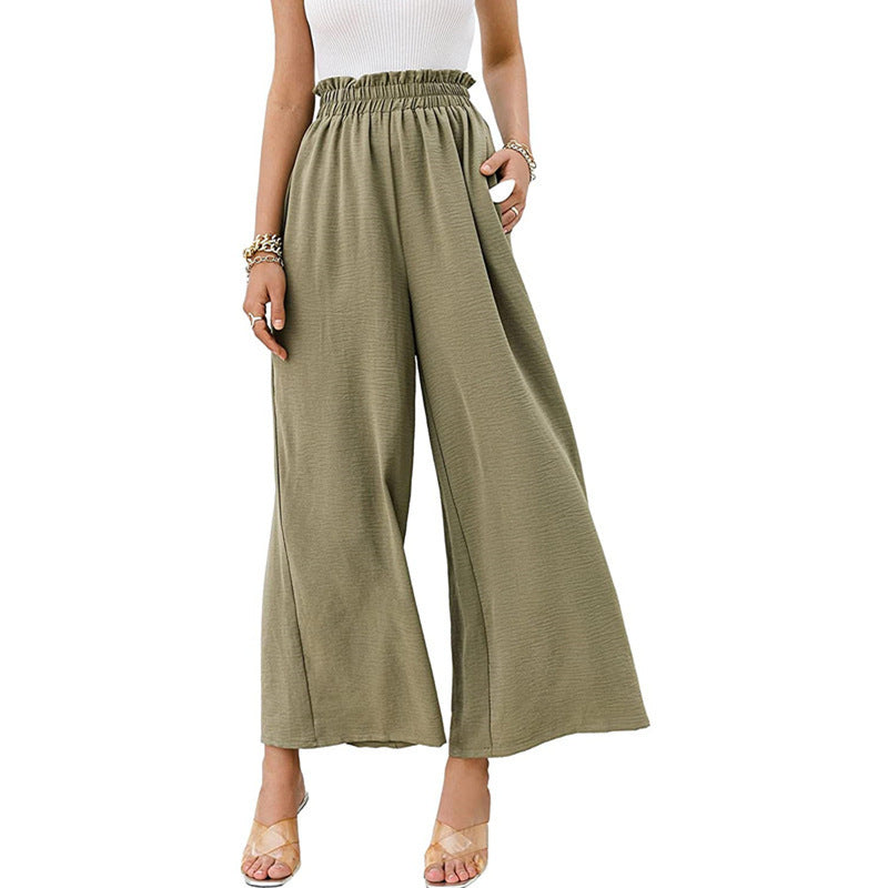 Lune London Wide Palazzo Trousers for Ladies with Elastic Waist