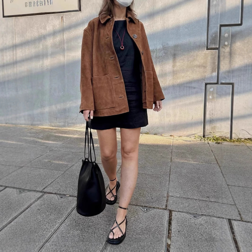 Ladies Fashion Men's Chic Suede Jacket and Style