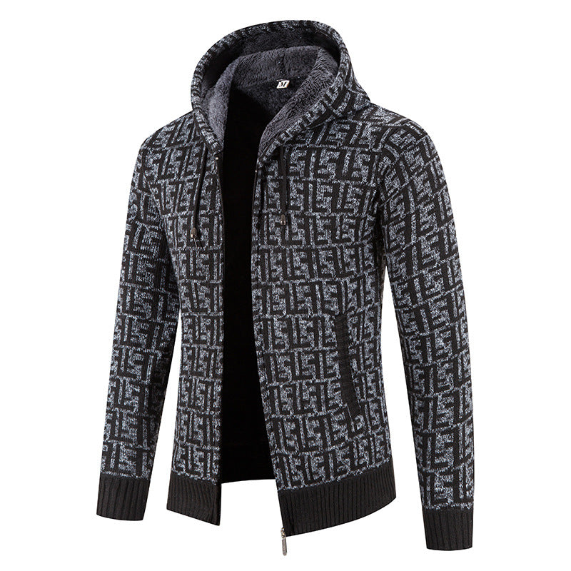 Men's High-Quality Pullover with Modern Pattern and Chic Hoodie Style