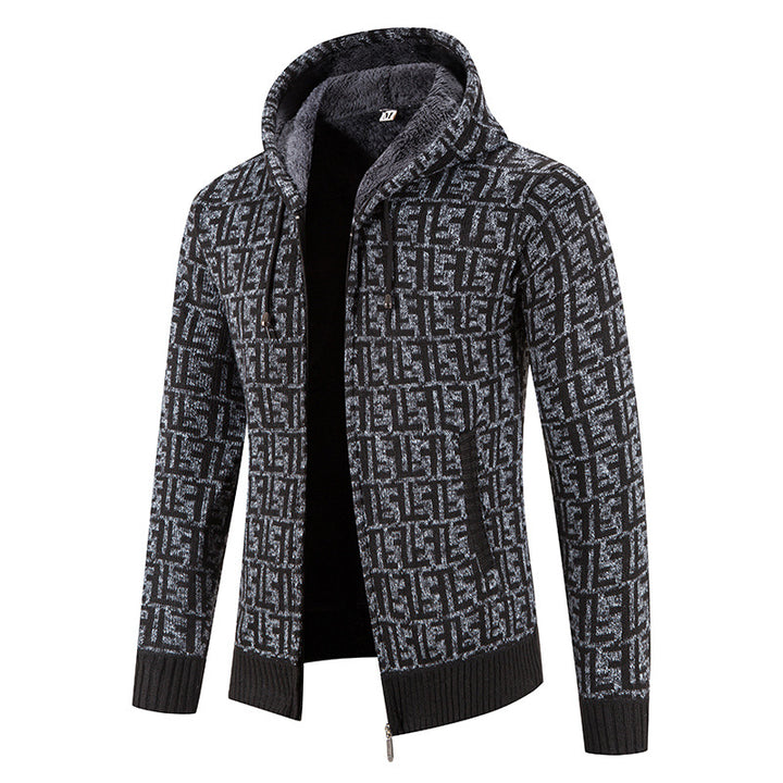 Men's High-Quality Pullover with Modern Pattern and Chic Hoodie Style