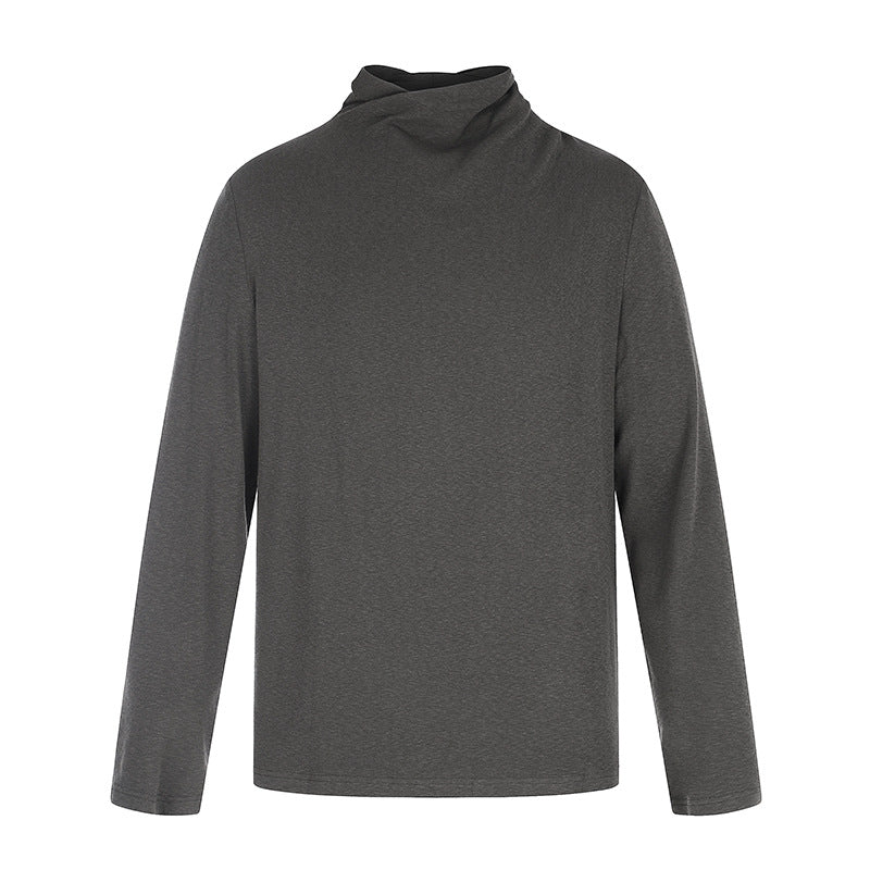 Men's Long Sleeve Shirt with Loose Stand Collar made of Soft Jersey Amarae