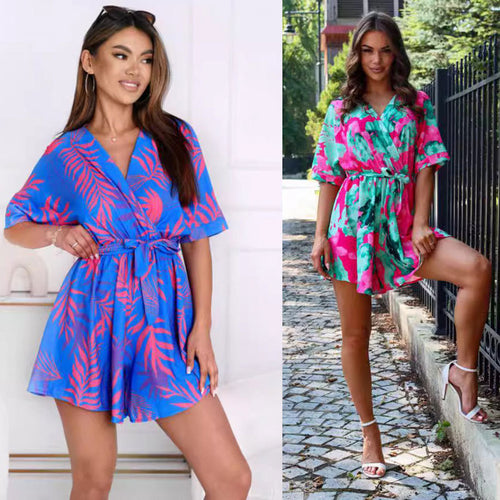 Ladies Tropical Print Wrap Dress Amarae