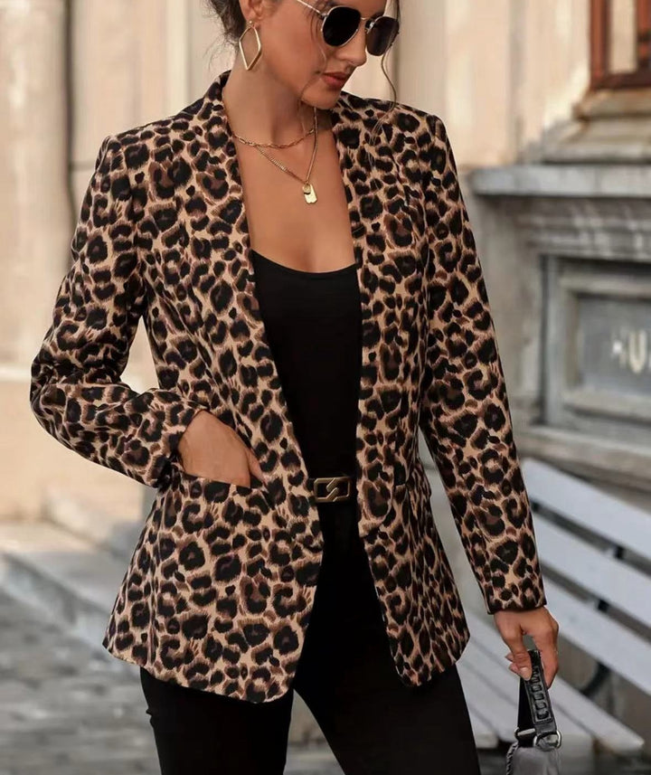 Women's Stylish Blazer In Leopard Design with Slim Fit Lune London