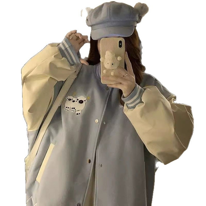 Veste bomber femme avec motif animal ludique et manches colorées Chic & Stil