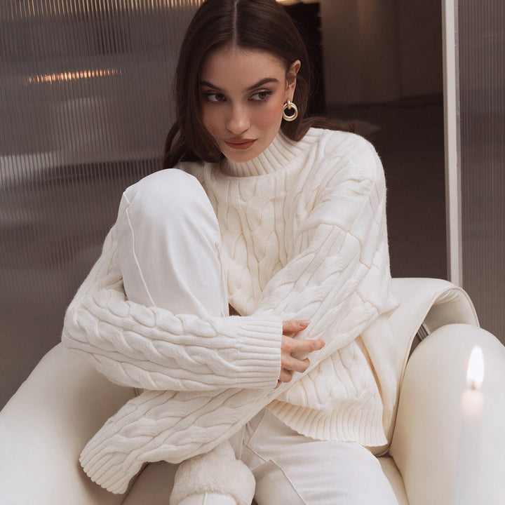 Pull en tricot pour femmes avec motif en vagues Chic & Stil