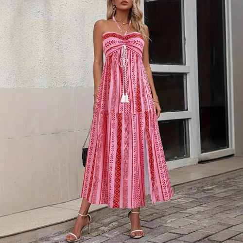 Maxi dress for ladies with a playful design and thin straps Amarae