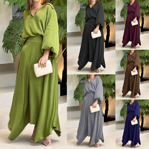 Elegant maxi dress for women with a flowy cut and high-quality V-neck Amarae