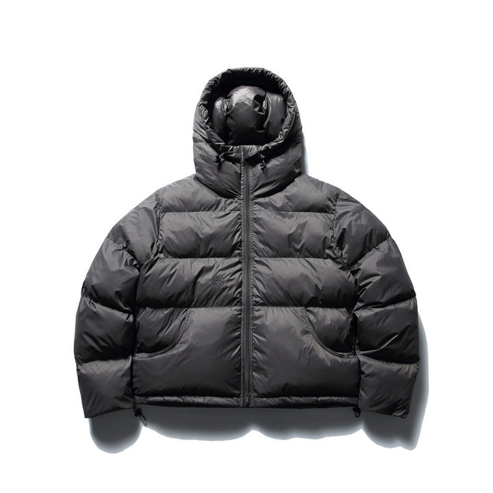 Unisex Short Boxy Puffer Jacket with Volume Hood, Water-Repellent Shell and Thermal Down Filling Amarae