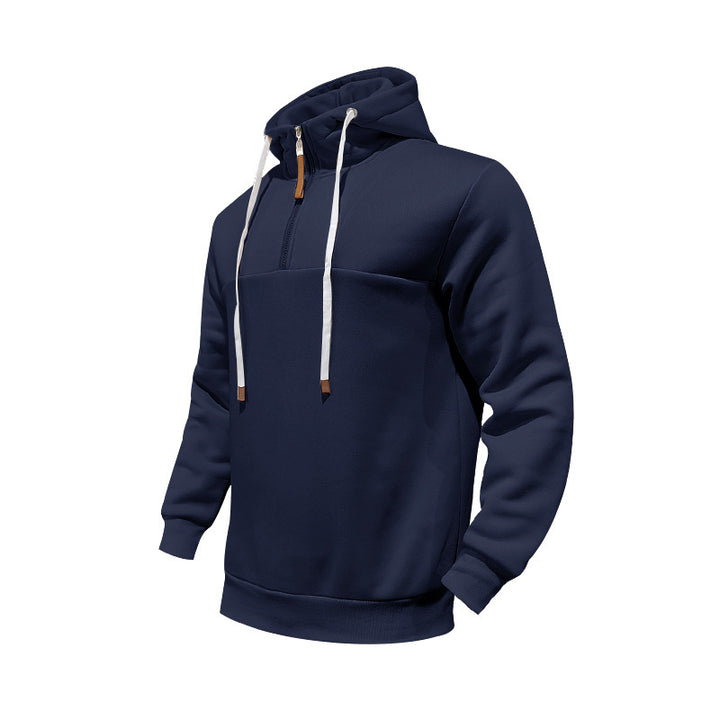 Men's sporty hoodie with zipper and practical kangaroo pocket Chic and Style