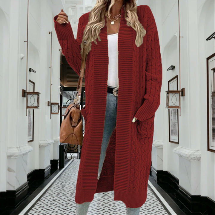 Knit coat for women with cable pattern Lune London