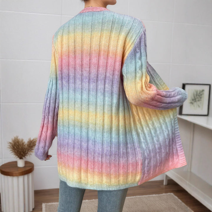 Cardigan in knit for women with a colorful gradient and a relaxed fit Lune London