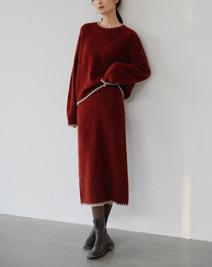 Ensemble en tricot pour femmes avec une coupe décontractée et des détails décoratifs Chic & Stil