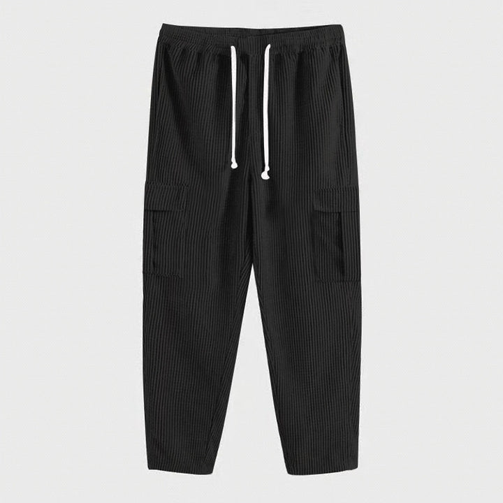 Men's cargo pants with elastic waist and practical side pockets Lune London