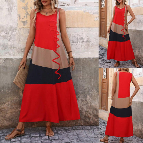 Amarae Women's Color Block Maxi Leisure Dress