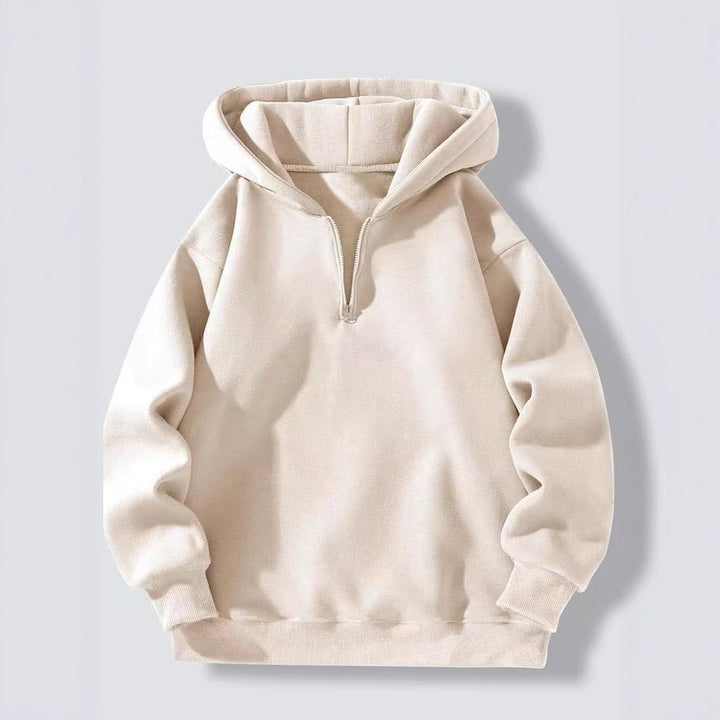 Hooded sweater for women with high collar and full zip Lune London