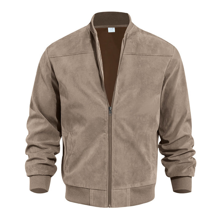 Stylish bomber jacket for men with high collar and structured fabric Lune London