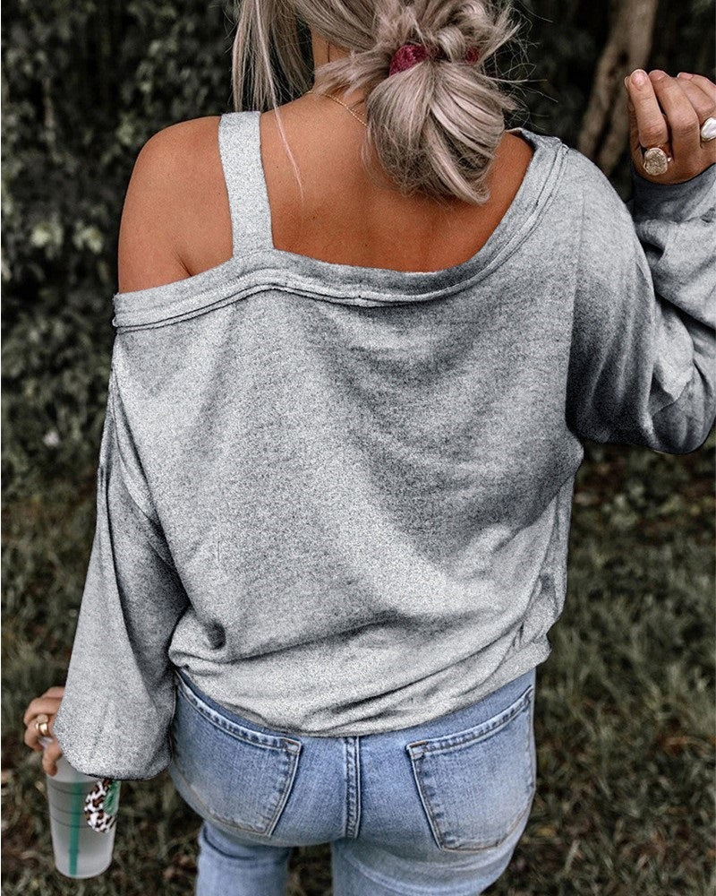Oversized sweatshirt for women with glitter heart print and casual cut Lune London