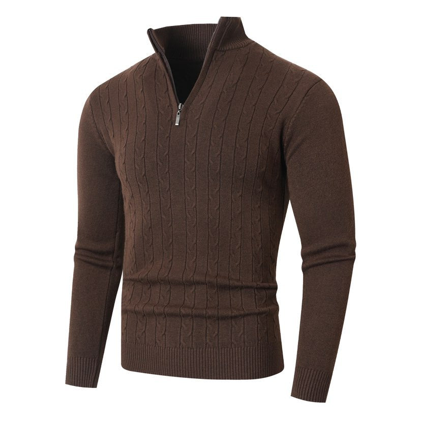 Knit sweater for men with half-zip and structured design Lune London