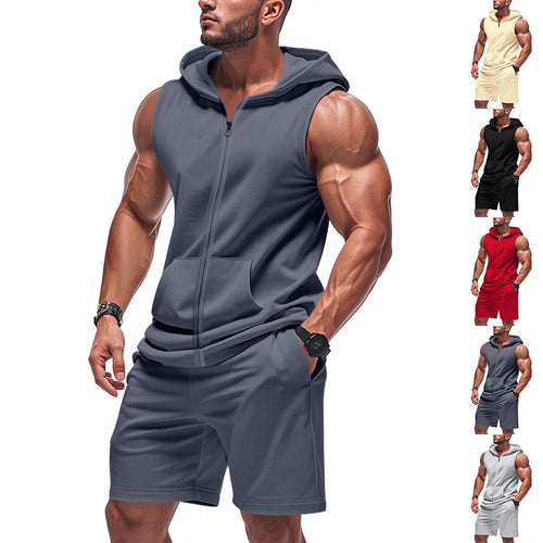 Men's sleeveless athletic jumpsuit with practical pockets Amarae