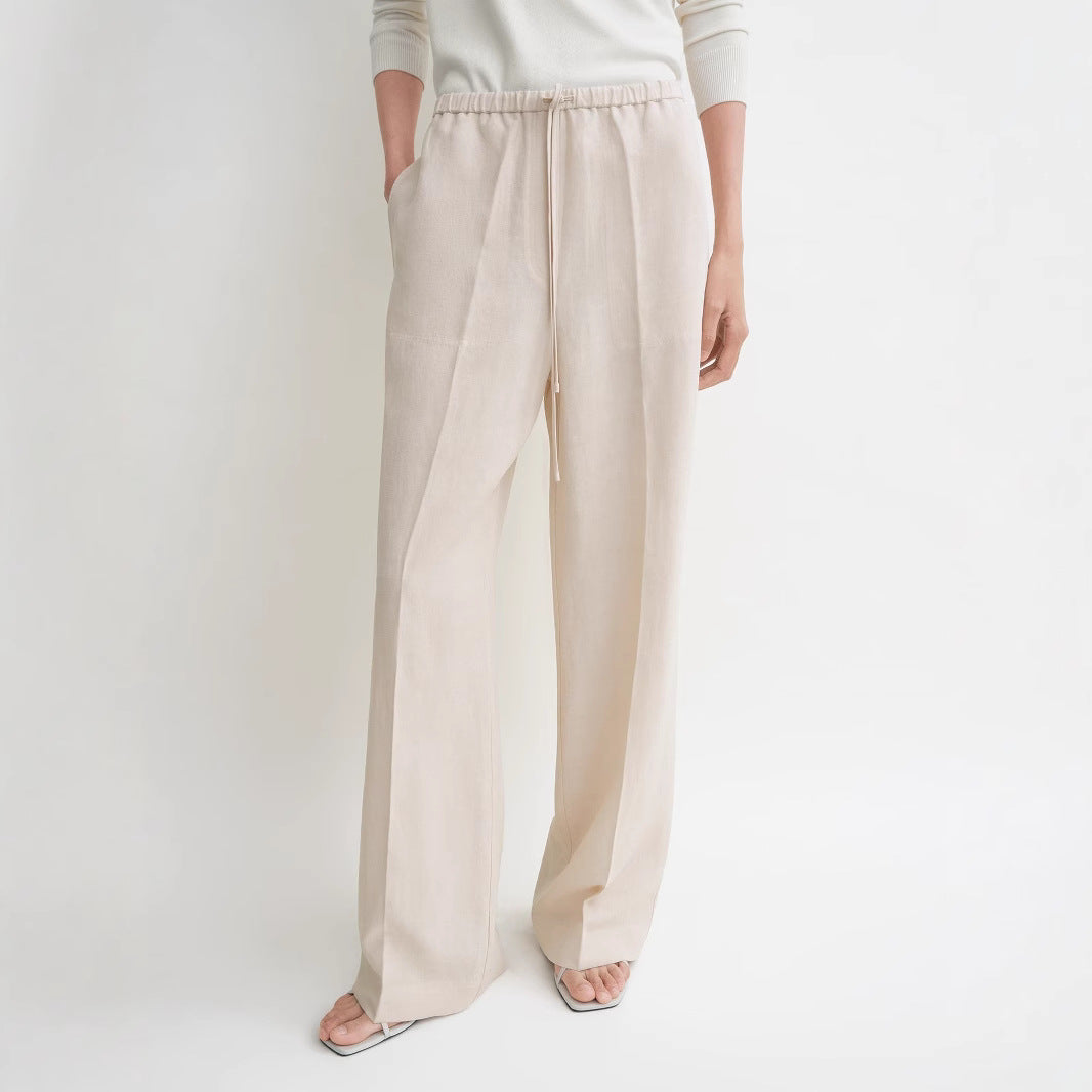 Ladies casual jersey pants with elastic waistband Lune London
