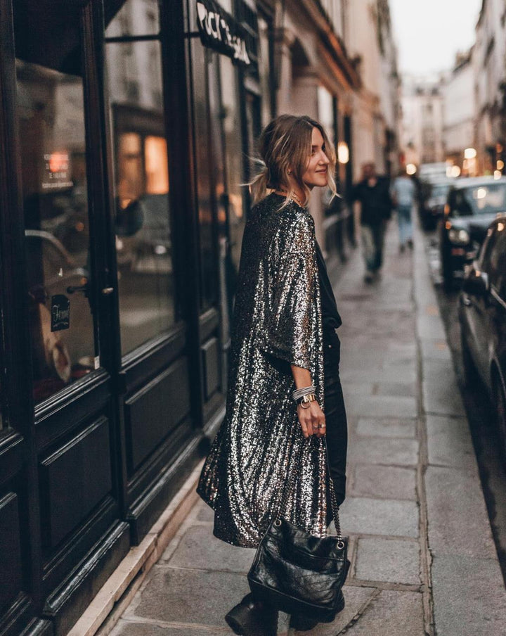 Ladies shimmering kimono with loose fit Lune London