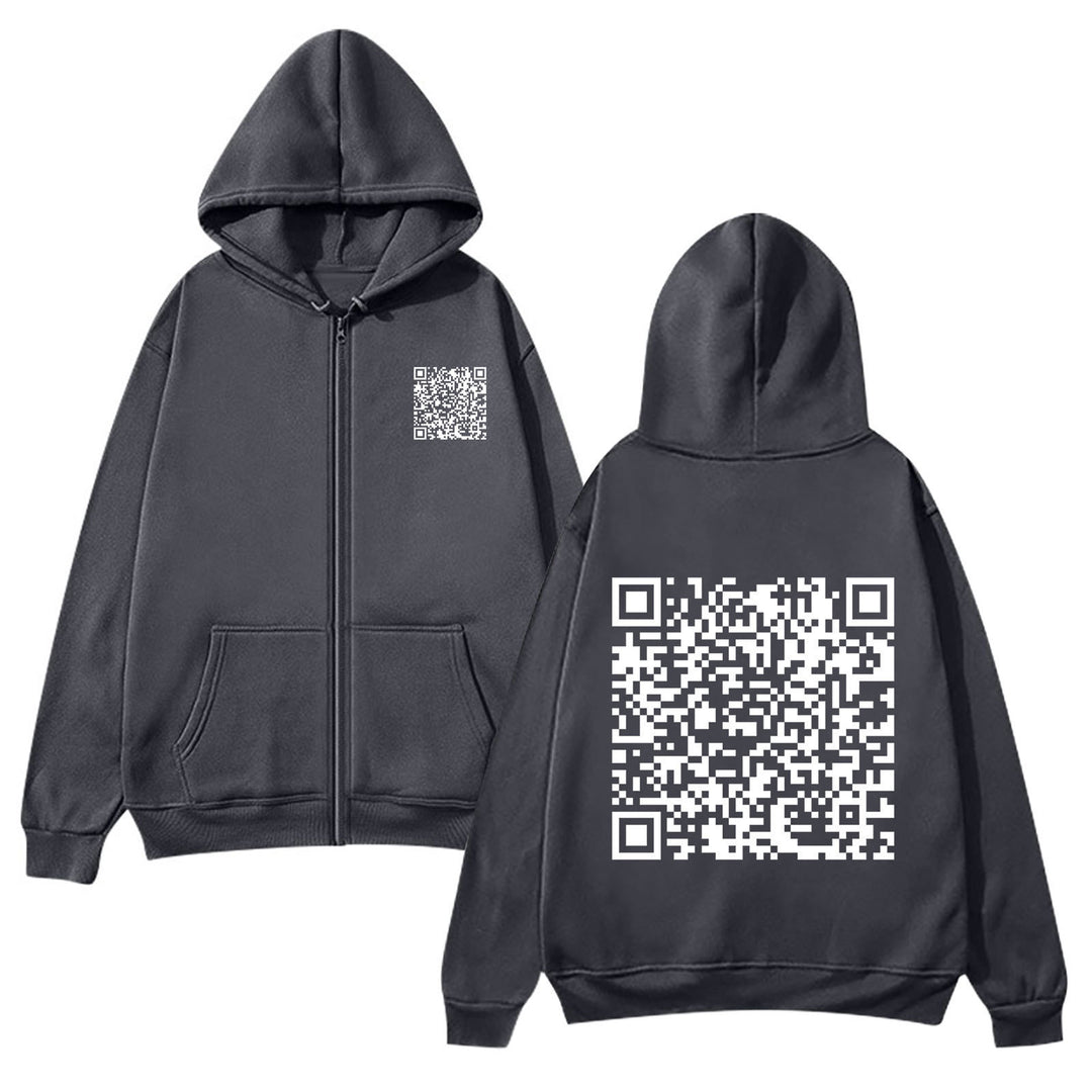 Women's hoodie jacket with QR code design and soft fleece Lune London