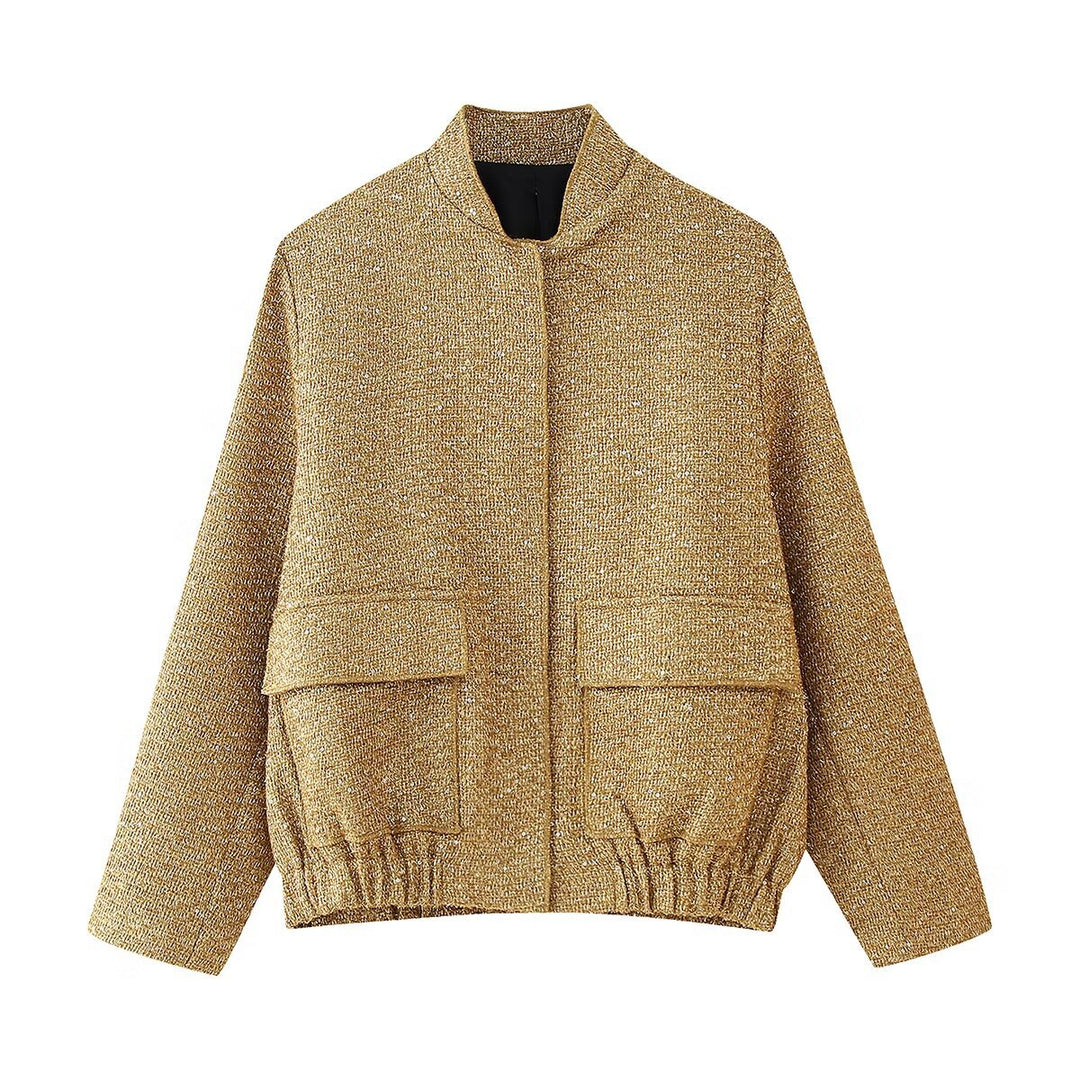 Casual quilted jacket for women with textured fabric and practical pockets Lune London