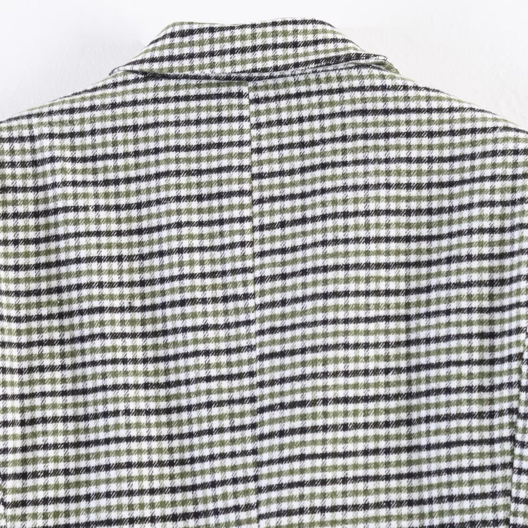 Women's double-breasted glencheck blazer with extended back and tailored silhouette Amarae