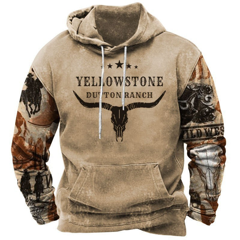 Men's hoodie with western and cowboy design Lune London