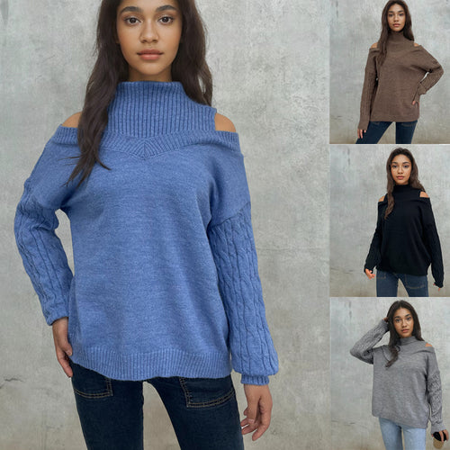 Knit sweater for women with removable shoulders Amarae