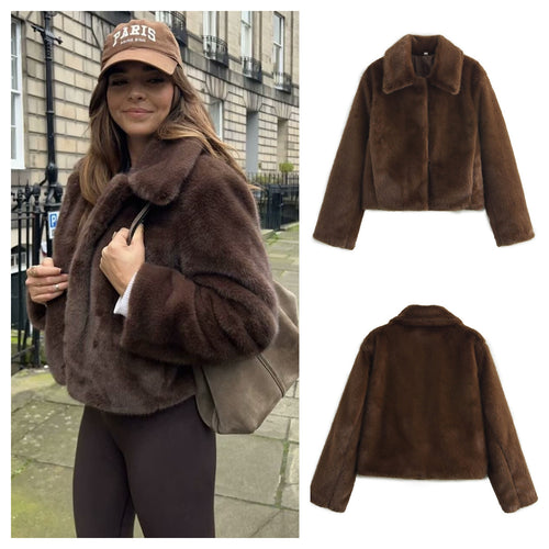Veste en fausse fourrure douillette pour femmes Chic & Stil