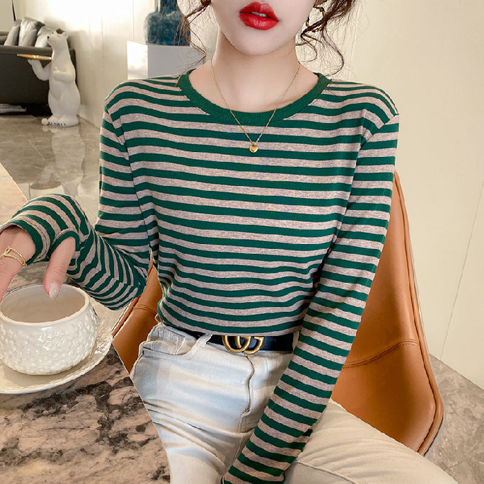 Women's striped long-sleeve shirt with comfortable sleeves Chic & Stil