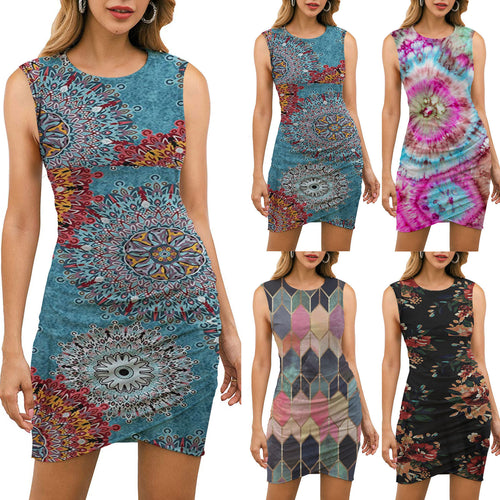 Robe portefeuille femme avec design de mandala floral et silhouette ajustée Chic & Stil