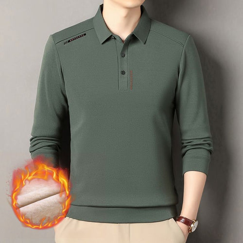 Fashionable long-sleeve polo shirt for men with highly functional material Amarae