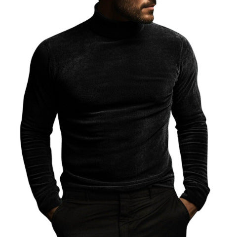 Elegant men's turtleneck sweater in velvet Amarae