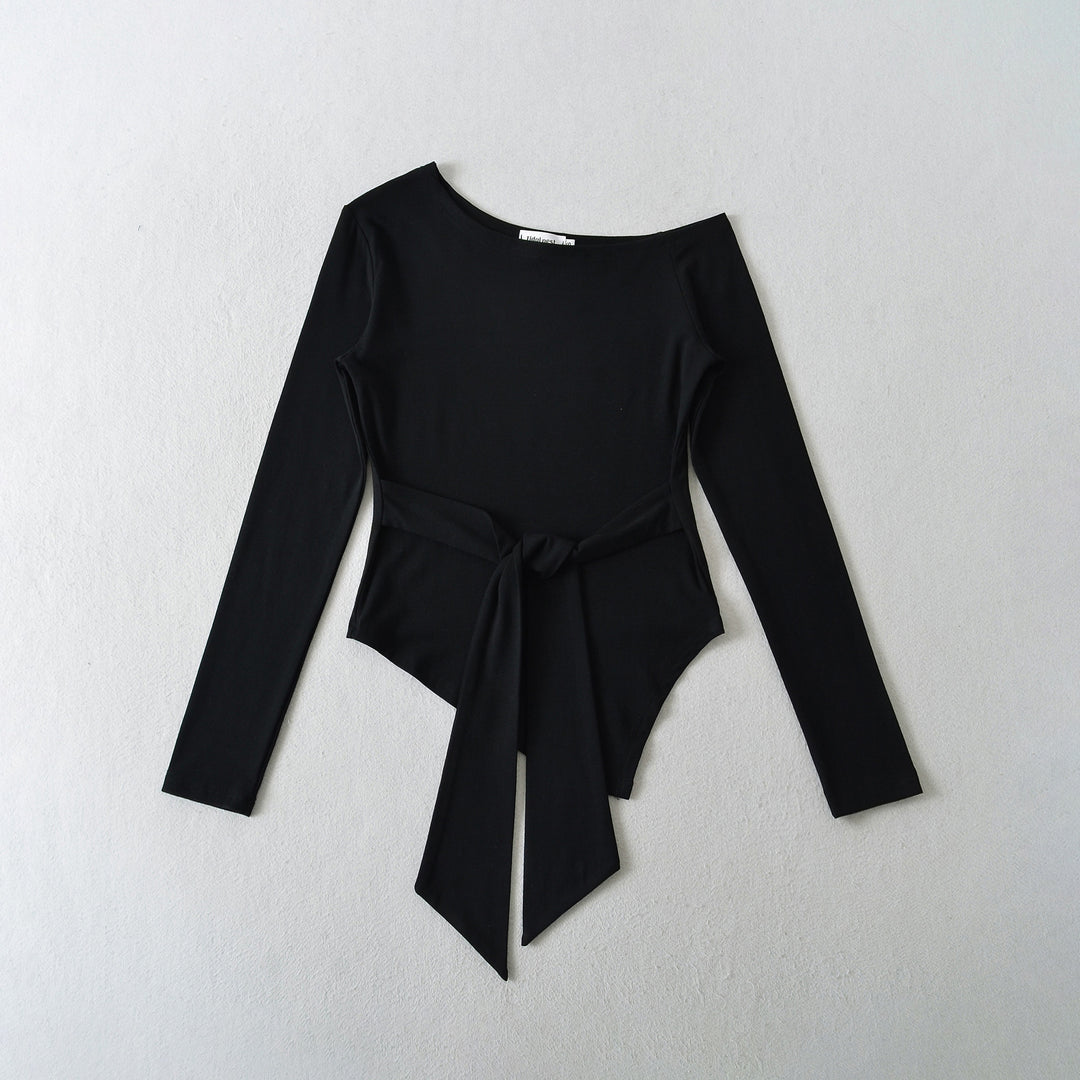 Women Long Sleeve Top with Elegant Bow Detail Lune London