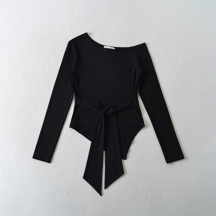 Women Long Sleeve Top with Elegant Bow Detail Lune London