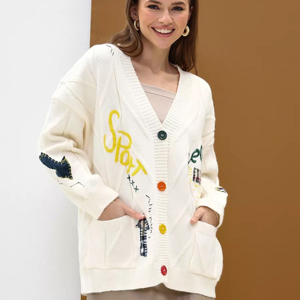 Cardigan pour femmes avec broderie colorée Chic & Stil