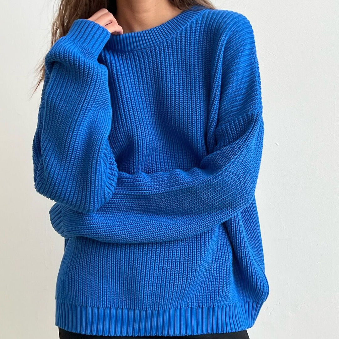 Oversized knitted sweater for women with textured pattern Lune London