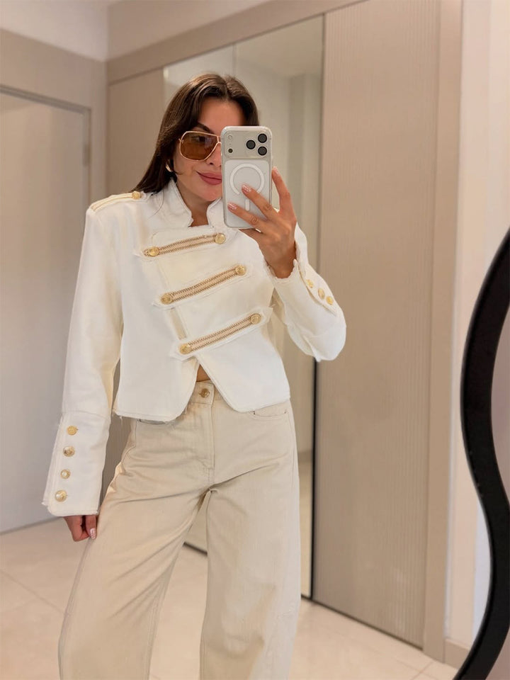 Women's short jacket in military look with decorative cord detailing and tailored fit Amarae