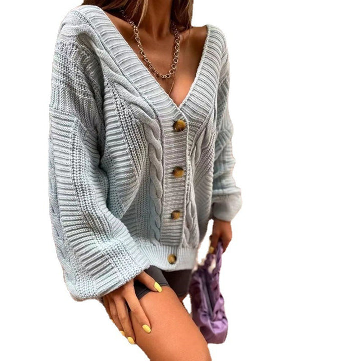 Knit jacket for women with voluminous sleeves and button details Lune London