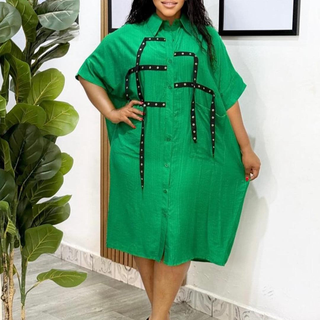 Oversized blouse for women with trendy details and contrasting straps Lune London